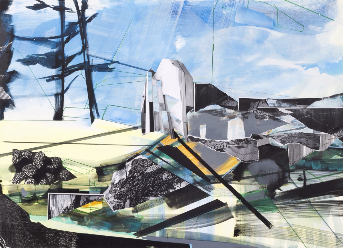 Frost, 130 cm x 170 cm, Acryl, Papier, Öl auf Leinwand, 2014