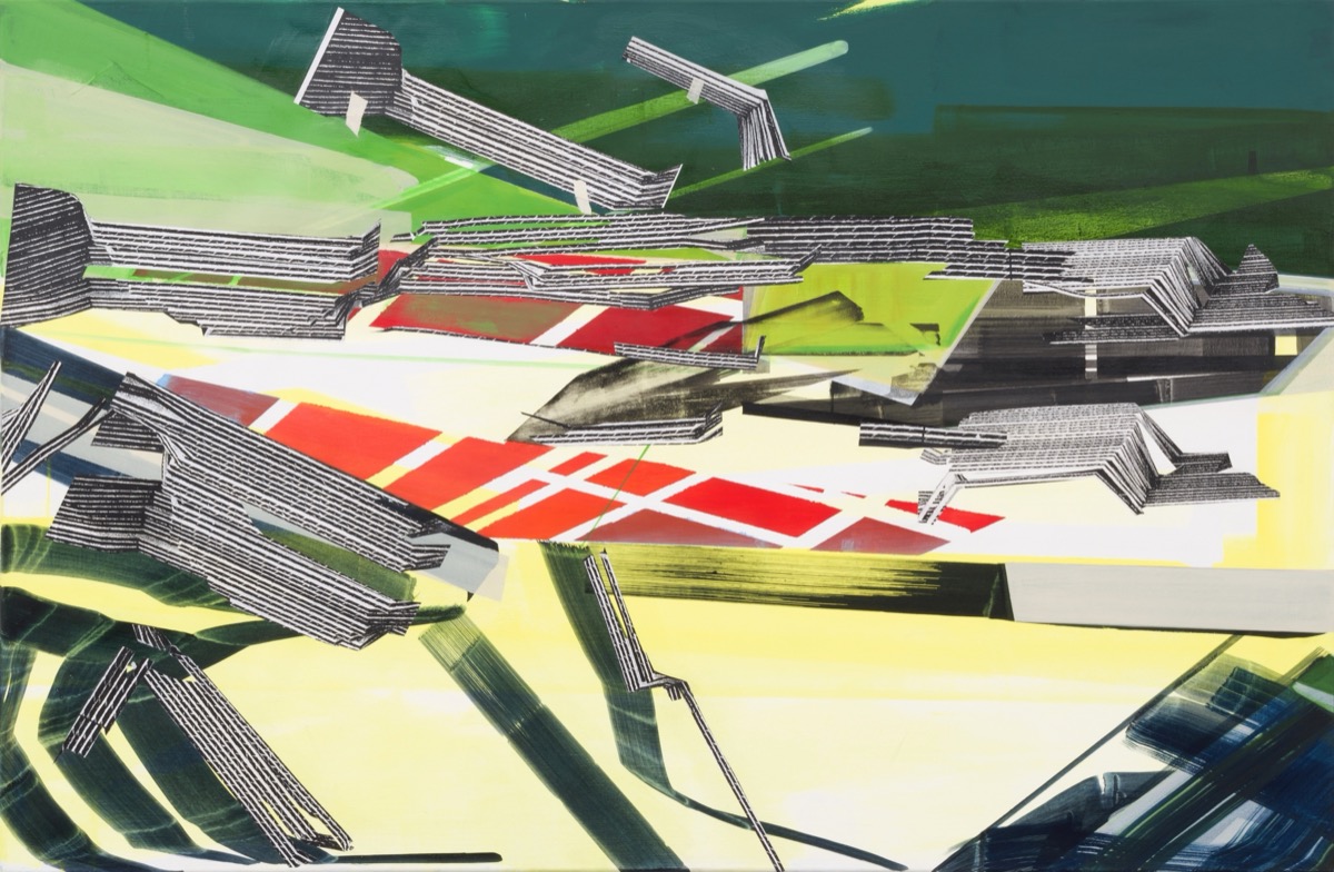 Citymap, 100 cm x 150 cm, Acryl, Papier auf Leinwand, 2015